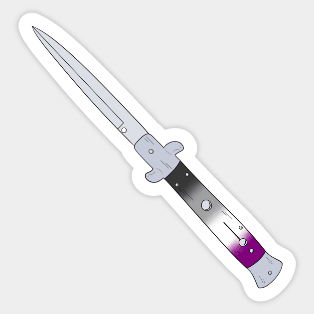 Asexual Pride Knife Sticker by NeonSierraArt